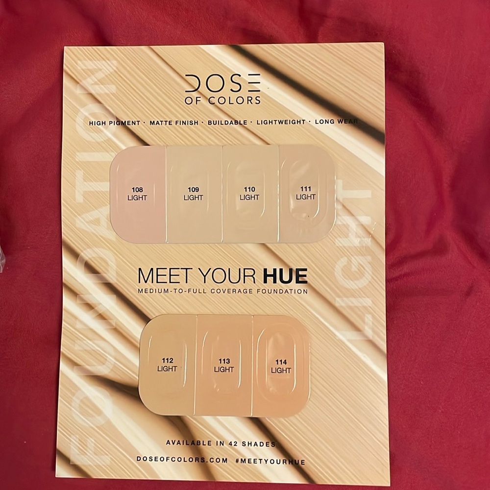 Dose of Colors foundation- Light Shades Sheet